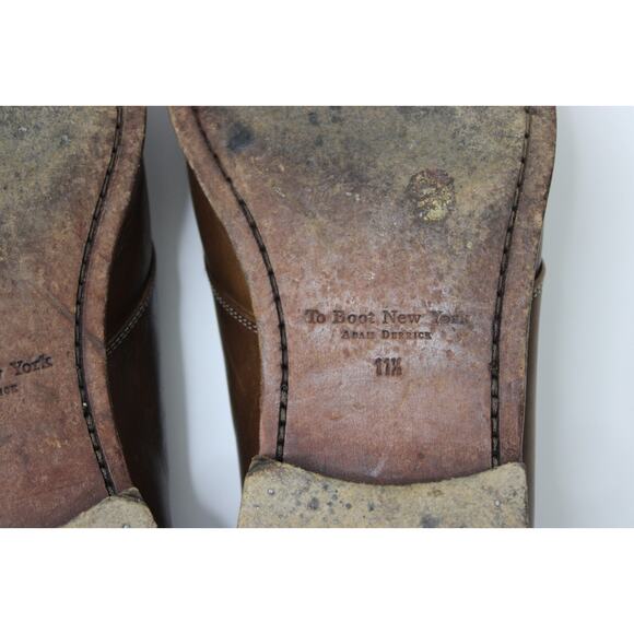 To Boot Shoes Men's 11.5 M Adam Derrick New York Monk Strap Buckle Brown Leather - Picture 9 of 10